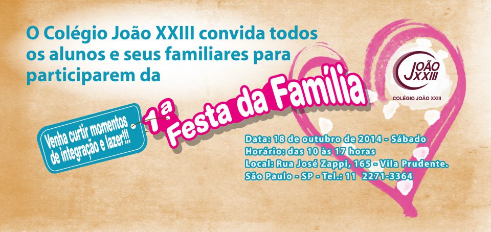 Read more about the article 1ª Festa da Família – 18 de outubro – das 10 às 17h