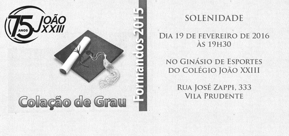 Read more about the article Colação de Grau – Formandos 2015