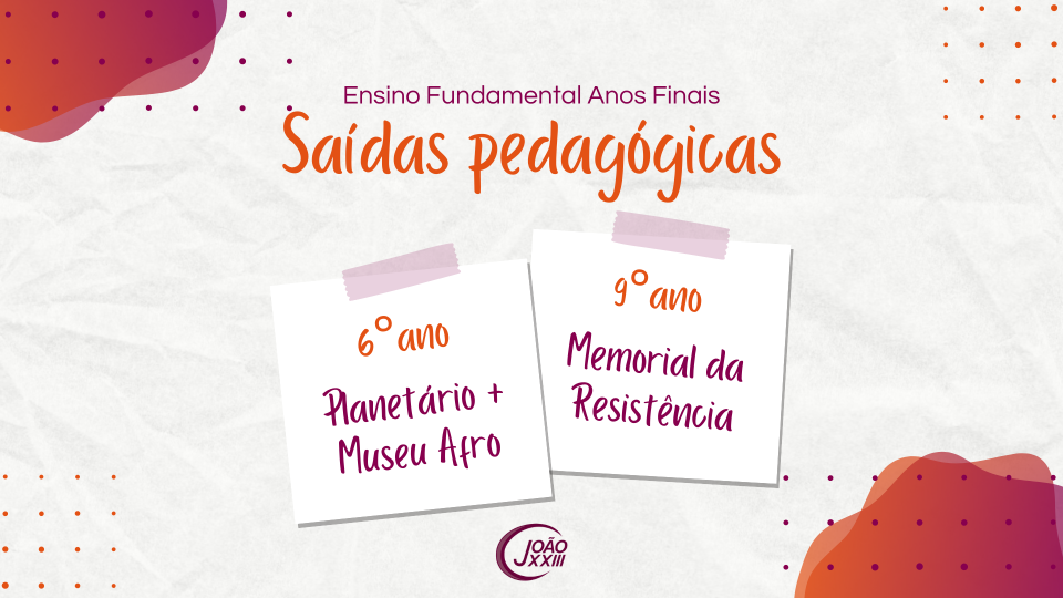 Read more about the article Saídas pedagógicas – 6° ano e 9° ano